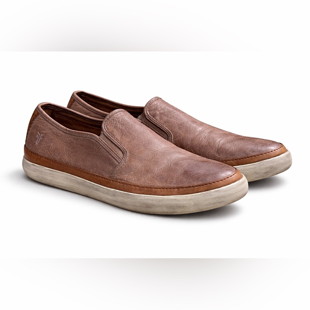 Frye Gavin Slip On Shoes Mens Size 11.5 Brown Leather Casual Loafers Sneakers